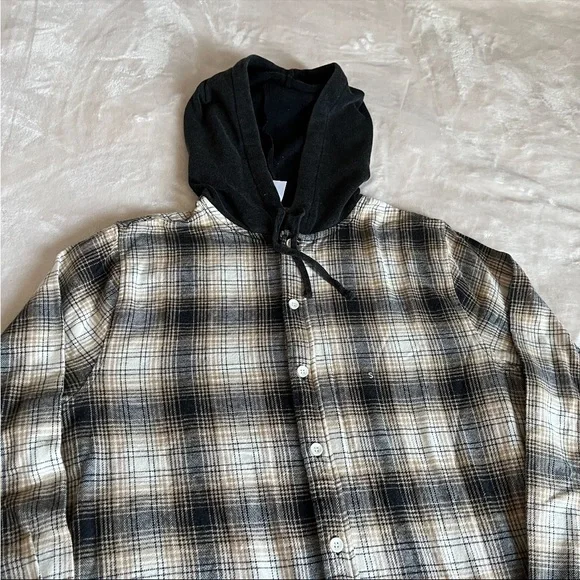 Pacsun Lumber Plaid long sleeve hooded tee shirt - Picture 5 of 9